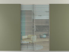 Перегородка Formato внутри проёма скрытое крепление в потолок 2 створки