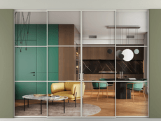 Перегородка Formato внутри проёма скрытое крепление в потолок 4 створки