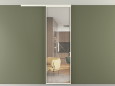 Перегородка Formato вдоль стены на потолок 1 створка