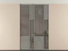 Перегородка Mosaic внутри проёма скрытое крепление в потолок 2 створки