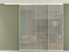 Перегородка Formato вдоль стены на потолок 3 створки с синхронным механизмом