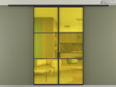 Перегородка Formato вдоль стены на потолок 2 створки