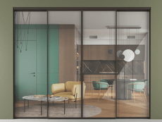 Перегородка Formato внутри проёма 4 створки