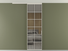 Перегородка Formato вдоль стены на потолок одностворчатая