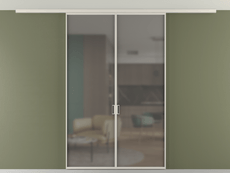 Перегородка Formato вдоль стены на потолок двустворчатая