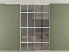 Перегородка Formato вдоль стены на потолок 2 створки с синхронным механизмом