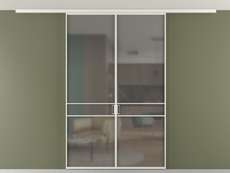 Перегородка Formato вдоль стены на потолок двустворчатая