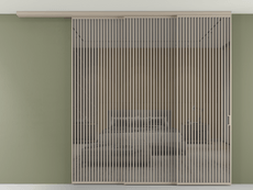 Перегородка Formato вдоль стены на потолок 3 створки с синхронным механизмом