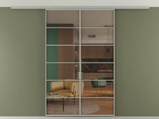 Перегородка Formato вдоль стены на потолок 2 створки