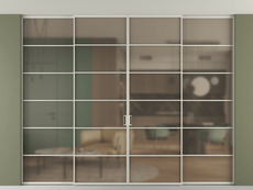 Перегородка Formato внутри проёма четырёхстворчатая со скрытым креплением в потолок