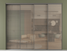 Перегородка Formato внутри проёма 4 створки с синхронным механизмом