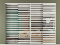 Перегородка Formato внутри проёма 4 створки с синхронным механизмом