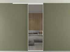 Перегородка Formato вдоль стены на потолок 1 створка