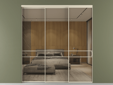 Перегородка Formato внутри проёма 3 створки с синхронным механизмом