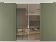 Перегородка Formato вдоль стены на потолок 2 створки