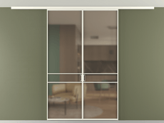 Перегородка Formato вдоль стены на потолок двустворчатая