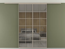 Перегородка Formato вдоль стены на потолок 2 створки