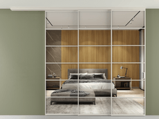 Перегородка Formato вдоль стены на потолок 3 створки с синхронным механизмом