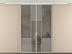 Перегородка Мозаик вдоль стены на потолок 2 створки