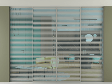 Перегородка Formato внутри проёма скрытое крепление в потолок 4 створки