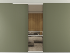 Перегородка Formato вдоль стены на потолок одностворчатая