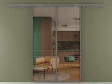 Перегородка Formato вдоль стены 2 створки