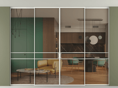 Перегородка Formato внутри проёма четырёхстворчатая со скрытым креплением в потолок