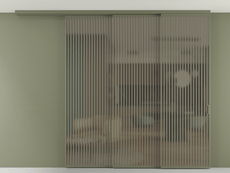 Перегородка Formato вдоль стены на потолок 3 створки с синхронным механизмом