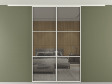 Перегородка Formato вдоль стены на потолок двустворчатая