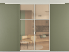 Перегородка Формато вдоль стены на потолок 2 створки