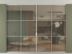 Перегородка Formato внутри проёма четырёхстворчатая со скрытым креплением в потолок