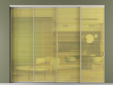 Перегородка Formato внутри проёма 4 створки с синхронным механизмом