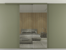 Перегородка Formato вдоль стены на потолок 2 створки с синхронным механизмом