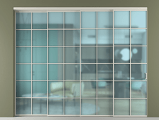 Перегородка Formato внутри проёма 4 створки с синхронным механизмом