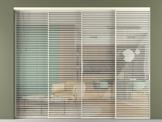 Перегородка Formato внутри проёма 4 створки с синхронным механизмом