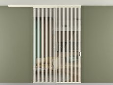 Перегородка Formato вдоль стены на потолок 2 створки с синхронным механизмом