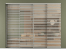 Перегородка Formato внутри проёма 4 створки с синхронным механизмом