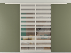 Перегородка Formato вдоль стены на потолок 2 створки