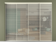 Перегородка Formato внутри проёма 4 створки с синхронным механизмом