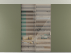 Перегородка Formato внутри проёма скрытое крепление в потолок 2 створки