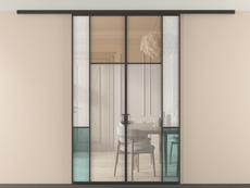 Перегородка Мозаик вдоль стены на потолок 2 створки