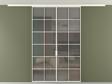 Перегородка Formato вдоль стены на потолок двустворчатая