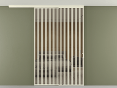 Перегородка Formato вдоль стены на потолок 2 створки с синхронным механизмом