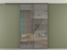 Перегородка Formato вдоль стены на потолок 2 створки с синхронным механизмом