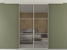 Перегородка Formato вдоль стены на потолок 2 створки