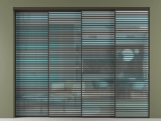 Перегородка Formato внутри проёма 4 створки с синхронным механизмом