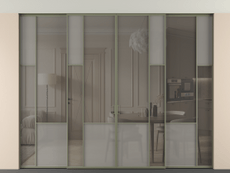 Перегородка Mosaic внутри проёма четырёхстворчатая со скрытым креплением в потолок