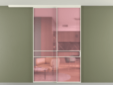 Перегородка Формато вдоль стены на потолок 2 створки с синхронным механизмом