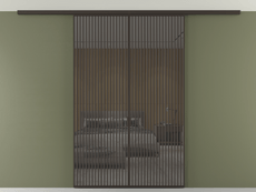 Перегородка Formato вдоль стены на потолок двустворчатая