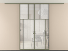 Перегородка Мозаик вдоль стены на потолок 2 створки